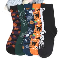 Halloween Women's Socks Personality Harajuku Warm Sock Simple Long Socks Fashion Spring Autumn for Women Men Mid Length Socks