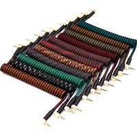 New 3.5mm Angle TRRS to TRRS Coil Coiled Cable for Split Keyboard RODE Sc7 By VIDEOMIC Go Video Micro-type Mics Audio Cord Cable