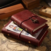 A5 A6 A7 Loose-leaf Notebook Cowhide Leather Journal Planner 192 Pages School Office Note Book Lined Blank Pure Color Retro Gift