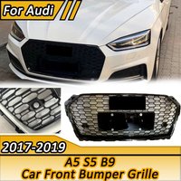 For Audi A5 S5 B9 2017-2019 Upgrade RS5 Style Car Front Bumper Grille Racing Upper Grill Quattro Honeycomb Mesh Accessories