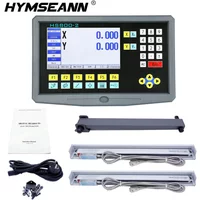 Multilingual 2 Axis LCD DRO Kit HS800-2 Turning Lathe Milling Digital Readout Display & Linear Glass Scale Encoder Grating Ruler