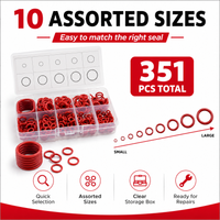 351Pcs Silicone O Ring Kit 10 Sizes Oil Heat Resistant Rubber Sealing Washer Set for Car Pipeline Plumbing Repair