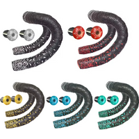 Road Bike Bar Tape Super Sticky Kush Star Fade Bar Tape EVA/PU Bike Anti-Skid Shock Absorber Wrap Tape With 1 pair Bar Plugs