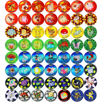 56-27Pcs 3D Flip Pokemon ZA Mega Evolution Tazos Complete Set Lenticular Round Pogs Eco Plastic 4cm Anime Collectible Game Cards