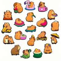 Capybara Animal Relax Funny Cartoon Cute Shoe Charms for Clogs Sandals Decoration Shoe Buckle for Friends Gifts