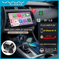 Vyvylabs Verbesserter 2-in-1 CarPlay Wireless Adapter Plug-and-Play Auto-Adapter mit USB/USB-C Anschluss Auto-Zubehör für iPhone 10 und Höher