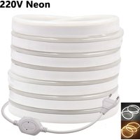220V COB LED Neon-Streifenlicht, wasserdicht, mit EU-Netzstecker, 3000K 6000K, hochhelles flexibles Lichtband, 120 LEDs/M, für Garten- und Raumdekorat