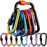 1/5pcs Random Screw Lock Carabiners, Heavy Duty D-Ring Keychain Hooks for Camping, Hiking, Pet Leashes, Backpack Accessories YMY