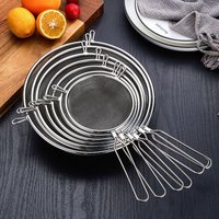Stainless Steel Flour Filter Screen Soybean Milk Filter Screen Cooking Spoon Double Ear Screen Snack French Fries Kitchen Tools