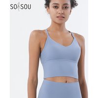 SOISOU S-XL Nylon Sports Bra Top Women Bralette Breathable Underwear Women Sports Leggings For Women Sexy Top Bra 10 Colors