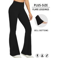Plus Size Women's Super Soft Flare Pants High Waisted Tummy Control Workout Yoga Push Up Gym Fitness Long Leggings Bell Bottoms