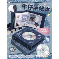 Premium Denim Journal - Thick Lined Notebook with Card Pockets, Photo Album & CD Holder Vibrant Colors, Refillable Binder System