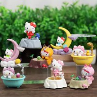 New Blind Box 8 Assembled Dolls Moon Forest Cat Skating Cute Duck Bathtub Scene Holiday Surprise Festival Gifts For Girls