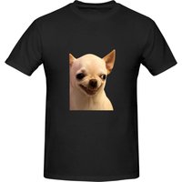 Funny Funny Chihuahua Meme Smirking Dog Face Grinning Chihuahua Essential Men's Printed T-Shirt Unisex T shirtStreetwear