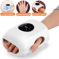 Portable Wireless Rechargeable Electric Hand Massager Hot Compress Air Pressure Compression Airbags Finger Palm Massage Features