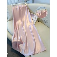 Acetate Fish Tail Half Skirt Women's Summer New Style Satin Slimming Small Figure Elegance Long Skirt Korean Style High Waist...