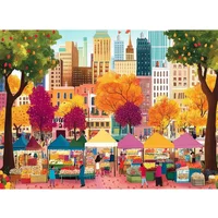 Beautiful Autumn Market Adult Wooden Puzzle 520/500/120 Pcs Jigsaw Puzzles for Gameroom Bedroom Birthday Gift Challenging Game