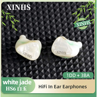 XINHS HS6 Wired HiFi In Ear IEM 1DD+3BA Low Impedance 3.5mm0.78 2PIN Detachable Goat Jade Headphones