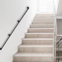 Barreaux d'escalier muraux, longueur totale de 3,66 m, en tuyau de fer galvanisé, résistants à la rouille et à la chaleur, sécurité garantie
