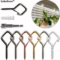 Lekefever 5/10/30/60pcs Multicolor Square Snap Safety Hook Screw Fixed Anti Fall Light Hanger Buckles For Bonsai Hanging Hooks