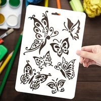 PET Butterfly Drawing Stencil | Reusable DIY Airbrush Template | Assorted Butterfly Designs | Craft Painting Tool
