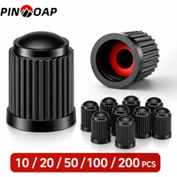 PINMOAP Valve Cap Black Plastic Valve Cap Universal Tire Valve Cap With Sealing Ring Suitable For Bicycles Motorcycles Cars