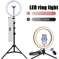 16/26/33cm LED Selfie Light Photography Lights With Tripod Bluetooth Remote Control Dimmable Ring Light For Video Live Fill Lamp