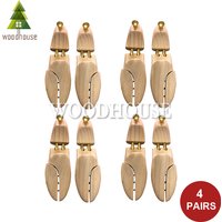 4-PACK Men's And Women's Shoe Trees, Adjustable Pine Wood Shoe Trees