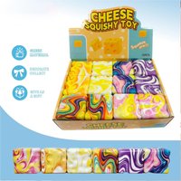 New Colorful Cheese Squeezed Squishy Cube Toys,Super Soft Realistic Slow Rebound Fidget Toy, Squeeze Toys for ADHD Autism Focus