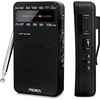 J-166 Portable Radio AM FM, Battery Operated Radio with Tuning Light, Back Clip, Excellent Reception Transistor Radio FM AM