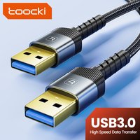Toocki USB A Male to Male USB3.0 Extension Cable for Radiator Hard Disk TV 0.5/2M 5Gbps Fast Transmission Dual USB A Male Cord