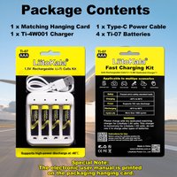 LiitoKala Ti-07 1.5V Li-ion Battery AAA Rechargeable Lithium-ion Battery with 4-slot 1.5V AA AAA Li-ion Smart Battery Charger