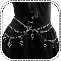 Thorn Heart Waist Chain Belt - Y2K Punk Gothic Crossover Body Belly Chains Tassel Body Chains Bikini Beach Accessories for Women