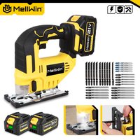 MELLWIN 26mm 3500RPM Kabellose Elektrische Stichsäge mit 31 Zoll Sägeblatt, Multifunktions-Elektro-Kurvensäge für Holz- und Rohrschneiden, Holzbearbeitungs-Elektrowerkzeug für Makita 18V Akku.