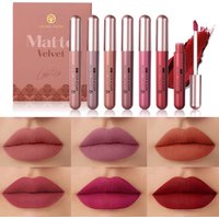 6-pcs/set matte lip gloss velvet lipstick, long-lasting and non stick to cup liquid lipstick