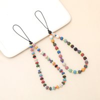 Colored Volcano Stone Phone Chain Rice Ball Hanging Rope