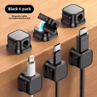 3/6PC Magnetic Cable Organizer Adjustable Desktop Hidden Cord Clips Cord Holder Reusable Wire Storage Gadgets Wire Keeper Clip