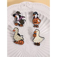 Halloween Witch Duck Enamel Pins Custom Jack-o'-lantern Brooches Lapel Badges Clothes Punk Jewelry Gift for Kids Friends