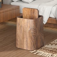 Large Size Chinese Style Wooden Texture Trash Can for Home Use Bathroom Bedroom Kitchen High Aesthetic Value Waste Bin