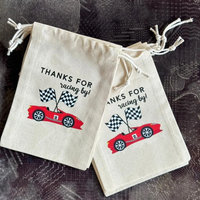 5 Pcs Race Car Sports Pattens Drawstring Pockets Bag Family Birthday Party Suppies Kids Party Decoration Anniversaire Favors