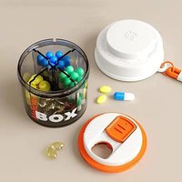 1PC Mini Portable Medicine Box Multifunctional Compartment Travel Drug Storage Organizer with Hanging Rope