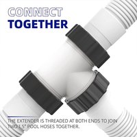 Pool Hose T Splitter Controlling Flow Inlet Pump Adapter with 3 Ring Pool Pump Hose Tee T-Joint Connector for Intex Coleman Pool