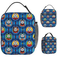 T-Thomas The Train Friends Lunch Bag Cartoon Railway James Travel Lunch Box For Unisex Graphic Tote Food Bags Oxford Cooler Bag