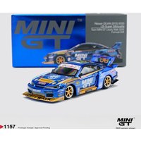 MiniGT 1157 1:64 Nissan Silvia S14 LBWK Super Silhouette Metallic Blue Gold Drift Car RHD Diecast Model Car Item In Stock