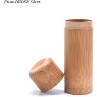 Handmade Bamboo Tea Canister Spice Caddy Storage Box Organizer Tea Leaves Storage Bottle Tubes Spice Jars
