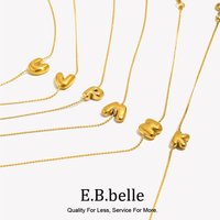 E.B.belle 26 Letters Gold Plated S Chain Bracelet Stainless Steel Waterproof Hypoallergenic Fashion Jewelry For Women Charm