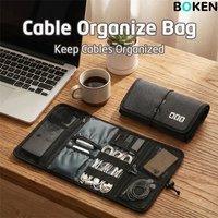 Portable Foldable Travel Cable Organizer Bag for Earphone Cables Charger Power Bank Electronic Accessories Case for Home Office