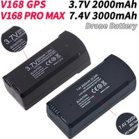 2 szt. Oryginalna bateria Lipo V168 Pro Max 7.4V 3000mAh, pasuje do V168 V198 GPS 8K 3.7V 2000mAh, zapasowa bateria do ładowania drona