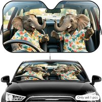 Elephant Driving Travel Sun Visor Reusable Aluminum Foil Car Windshield Sun Visor UV Protector Heat Insulation Cover Shade