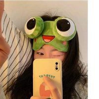 Cute Eye Mask That Can Be Used for Ice Compresses While Sleeping, Cartoon Sad Frog with Funny Poses, Sleep Shading Eye Mask